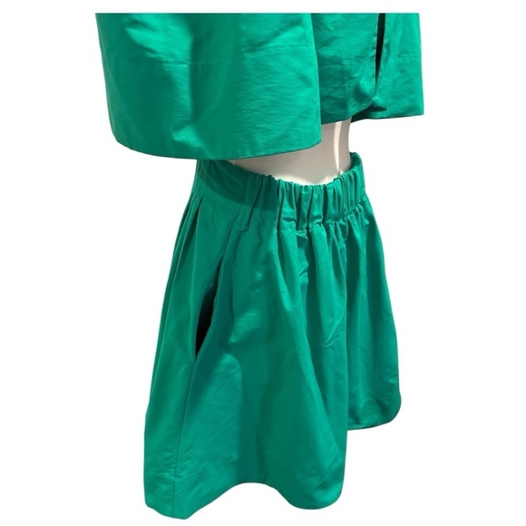 Banana Republic Flutter Flare Mini Dress Green Sz 6 Feminine Modern Cut Out - Picture 11 of 11